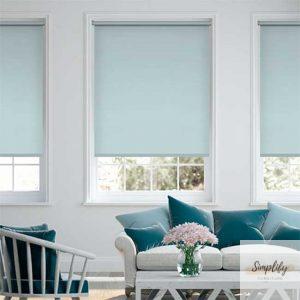 Màn cuốn xanh nhạt cho phòng khách