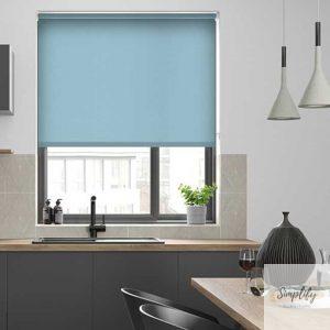 Rèm cuốn phòng bếp màu xanh biển