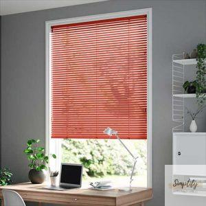 rèm sáo nhôm màu đỏ gạch