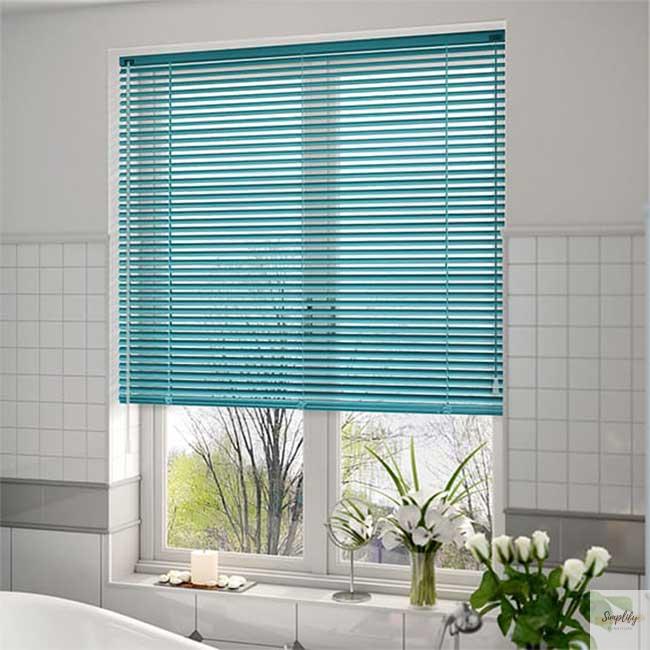 Rèm sáo nhôm màu xanh biển đẹp